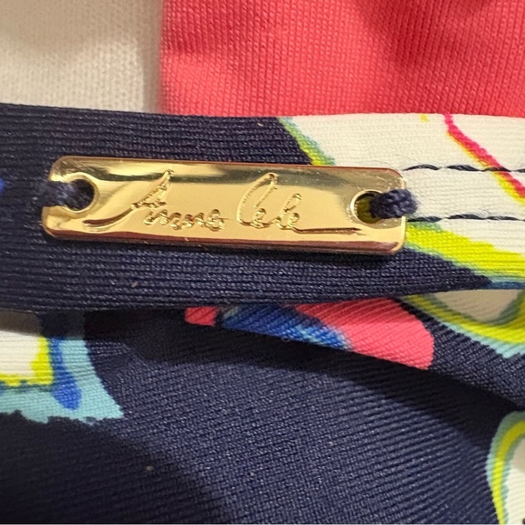 ANNE COLE Women’s Twisted Front Blue Floral Swim Top Tankini Sz S Tropical - Picture 8 of 8